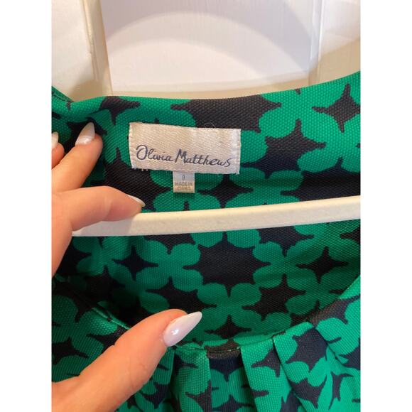 Green Retro Fitted Work Wear Professional Olivia Matthew Dress 8 - Picture 2 of 6